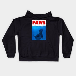 Scottie Silhouettes PAWS Tee for Admirers of Terrier Majesty Kids Hoodie